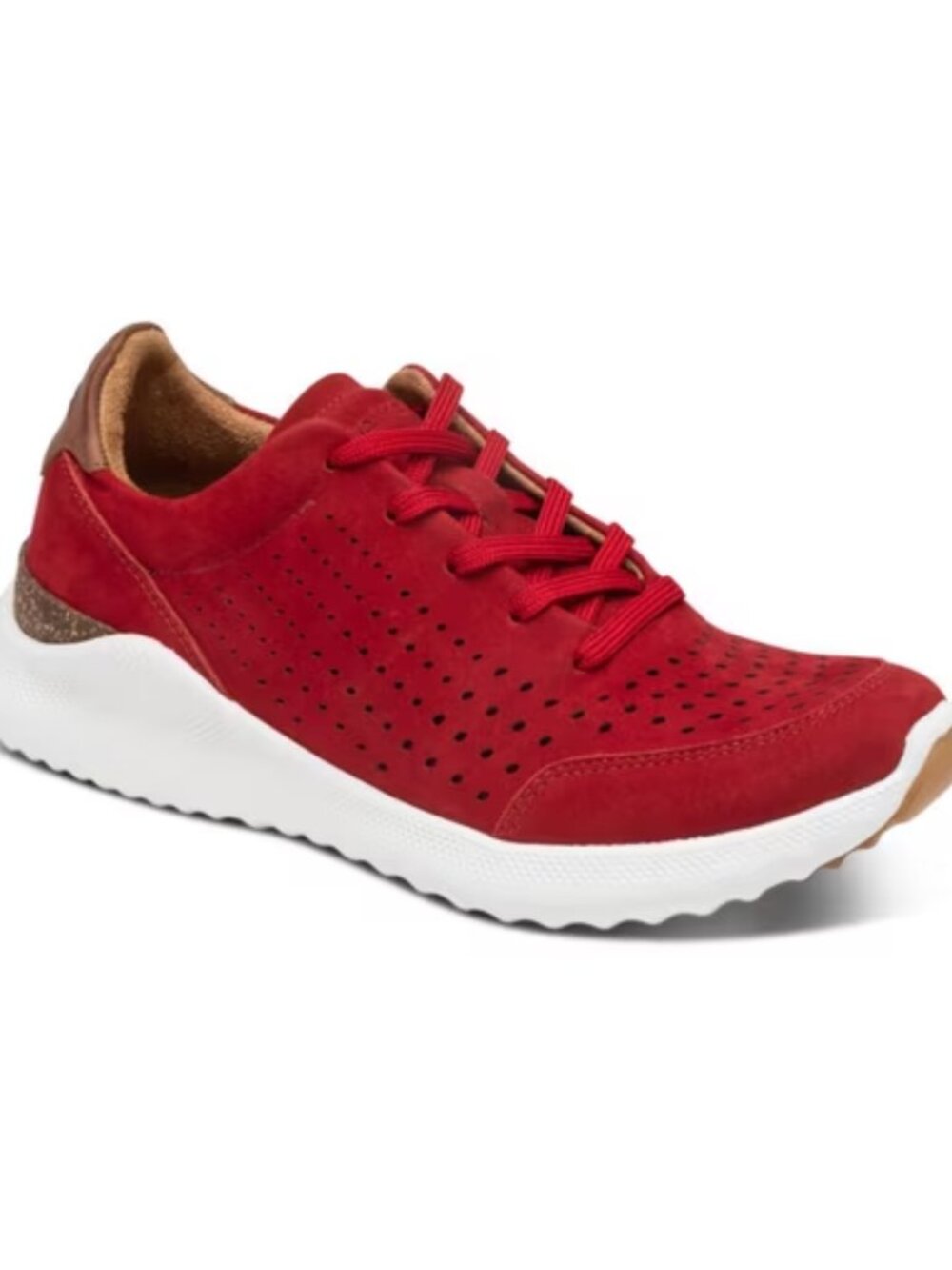 Aetrex Laura Orthopedic Lace Up Sneakers Suede Walking Shoes Red Women's size 10